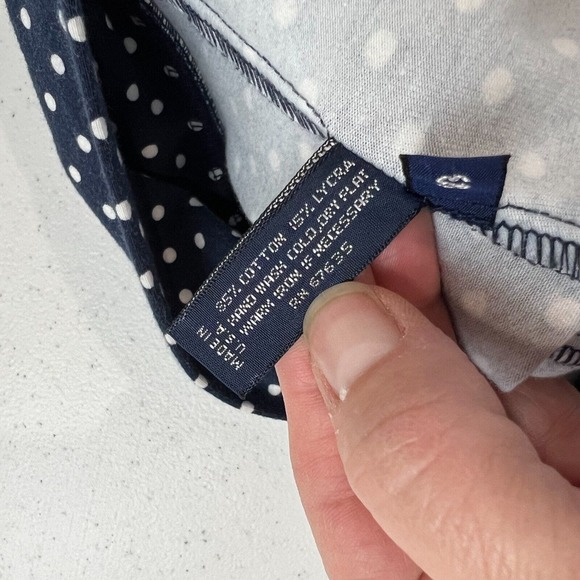 Ralph Lauren Capri Legging Sz Small Navy/White Polka Dot High Rise Crop - Picture 10 of 11